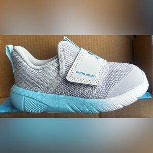 NWT Under Armour Toddler Girl Slip on Shoes Size 6 K gray blue